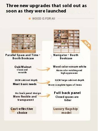 Oak Solid Wood Cream Style Study  Bookcase