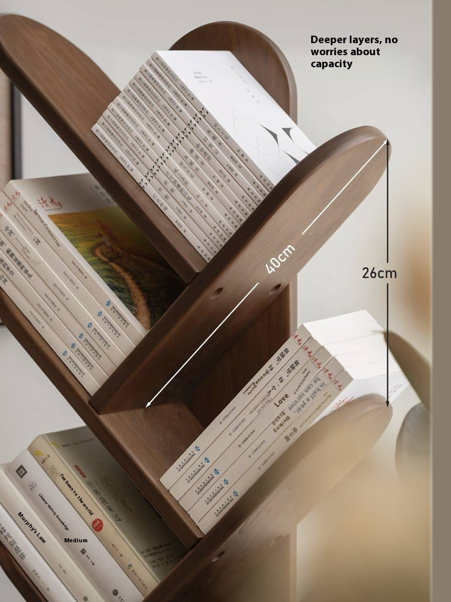 Black Walnut, South American Walnut Solid Wood Bookshelf Storage Rack