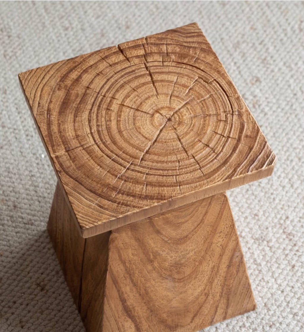 Pine Solid Wabi Sabi Style Side Table