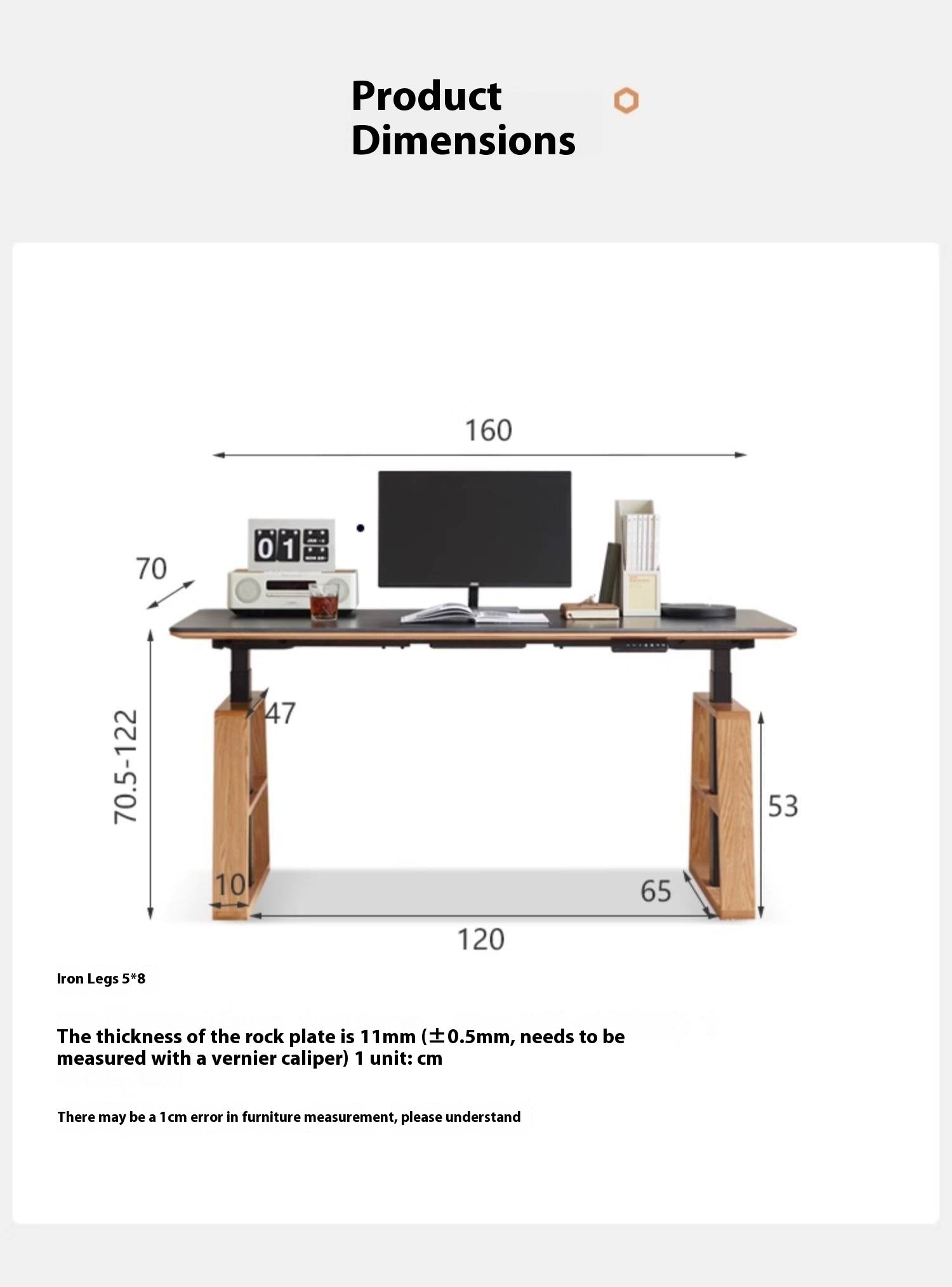 Oak Solid Wood Dual Electric Lifted Office Desk