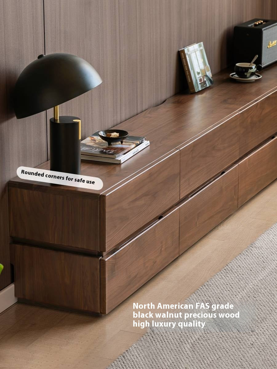 Black Walnut Solid Italian Light Luxury TV Stand