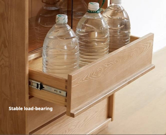 Ash Solid Wood Edge Cabinet Wabi Sabi Style