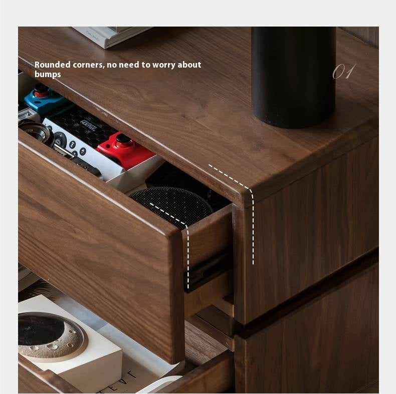 Black Walnut Solid Italian Light Luxury TV Stand