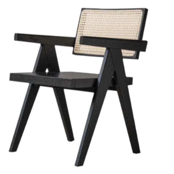 Oak Solid Wood Light Luxury Rattan Chair