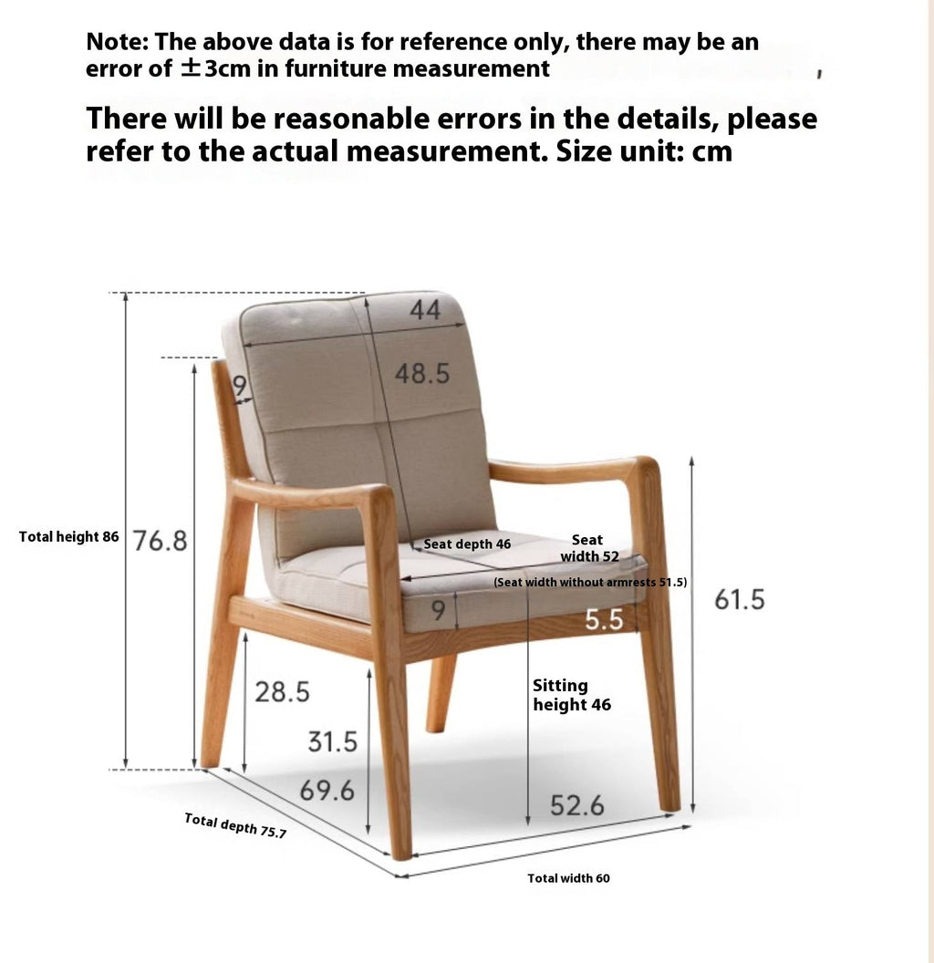 Oak Solid Wood Modern and Simple Armchair