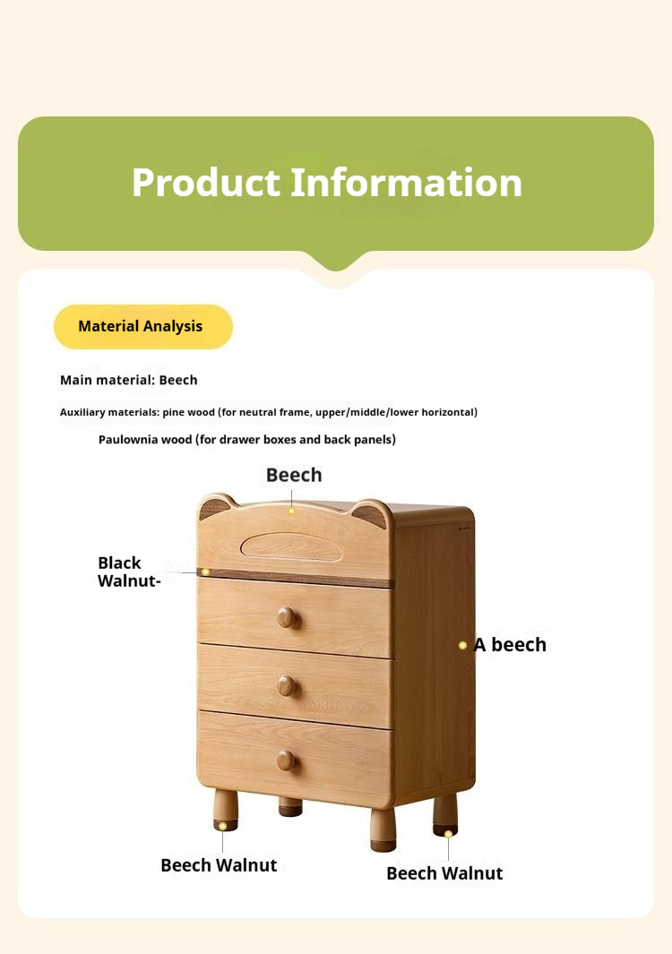 Beech Solid Wood Childrens Drawer