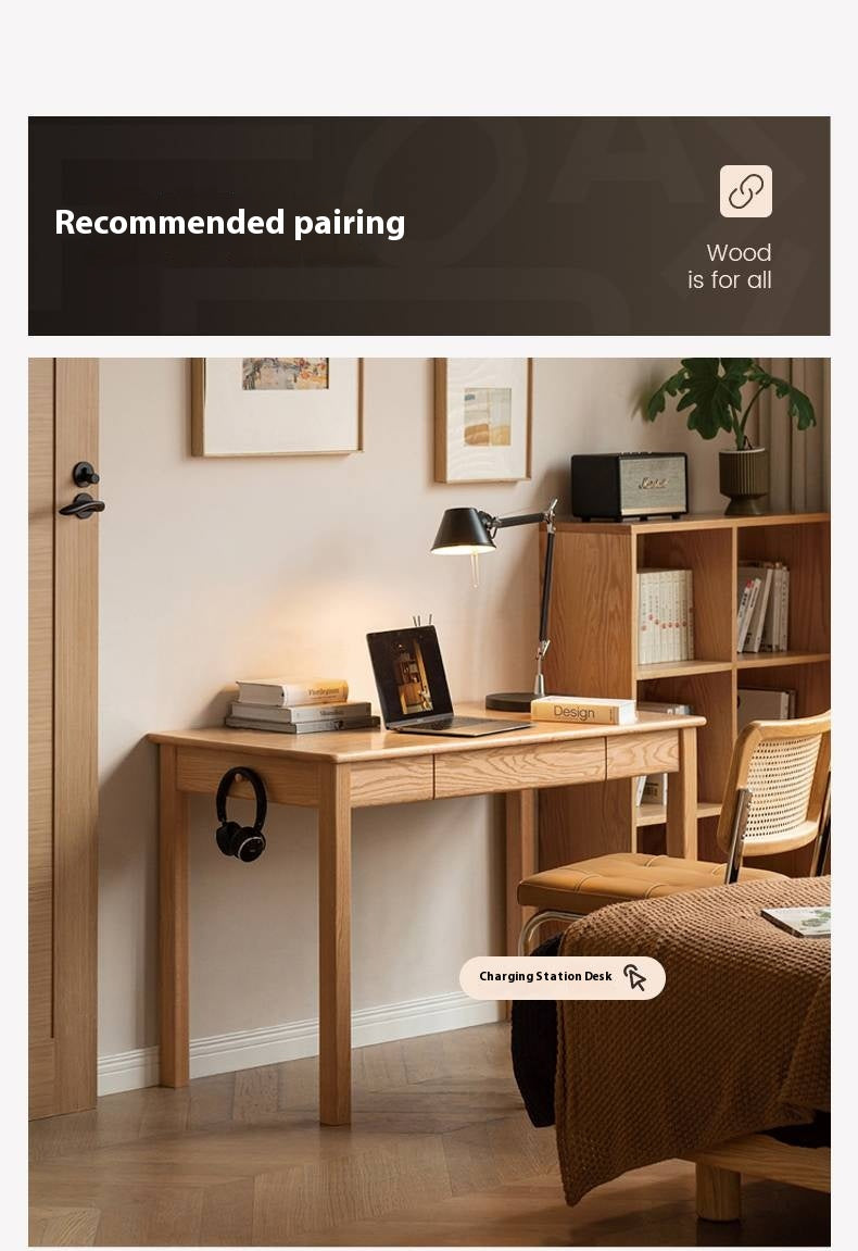 Solid Rubberwood, Oak Solid Wood Modern Bookcase