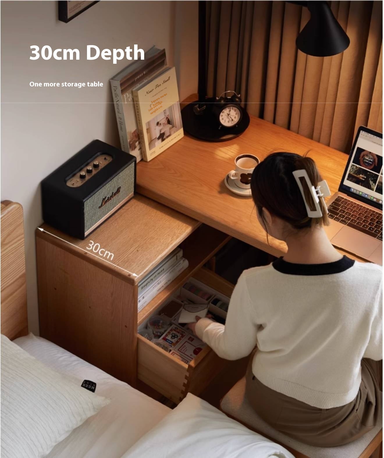 Oak Solid Wood Corner Office Desk