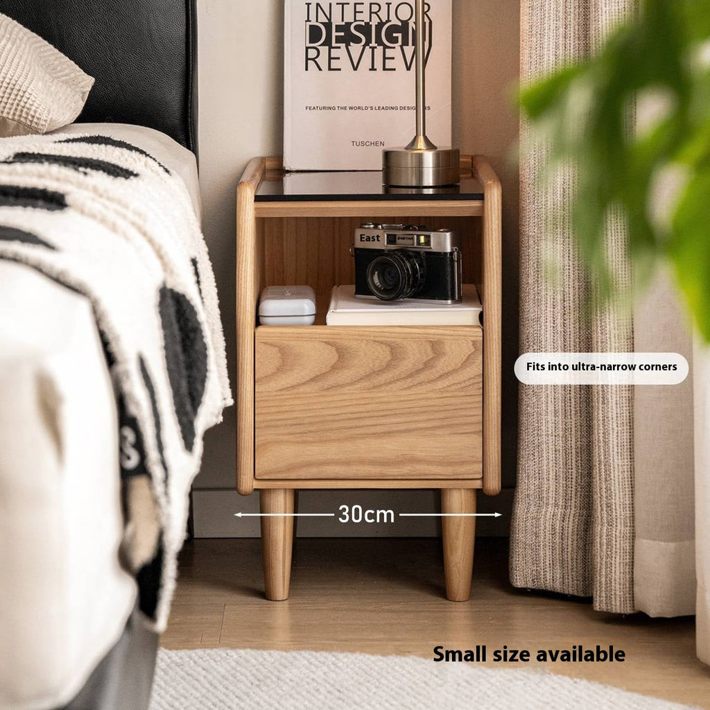 Ash, Cherry, Black walnut, Poplar, Solid Rubberwood Modern Nightstand.