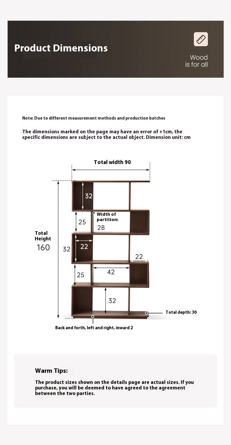Oak Solid Wood Partition Rack Antique Shelf