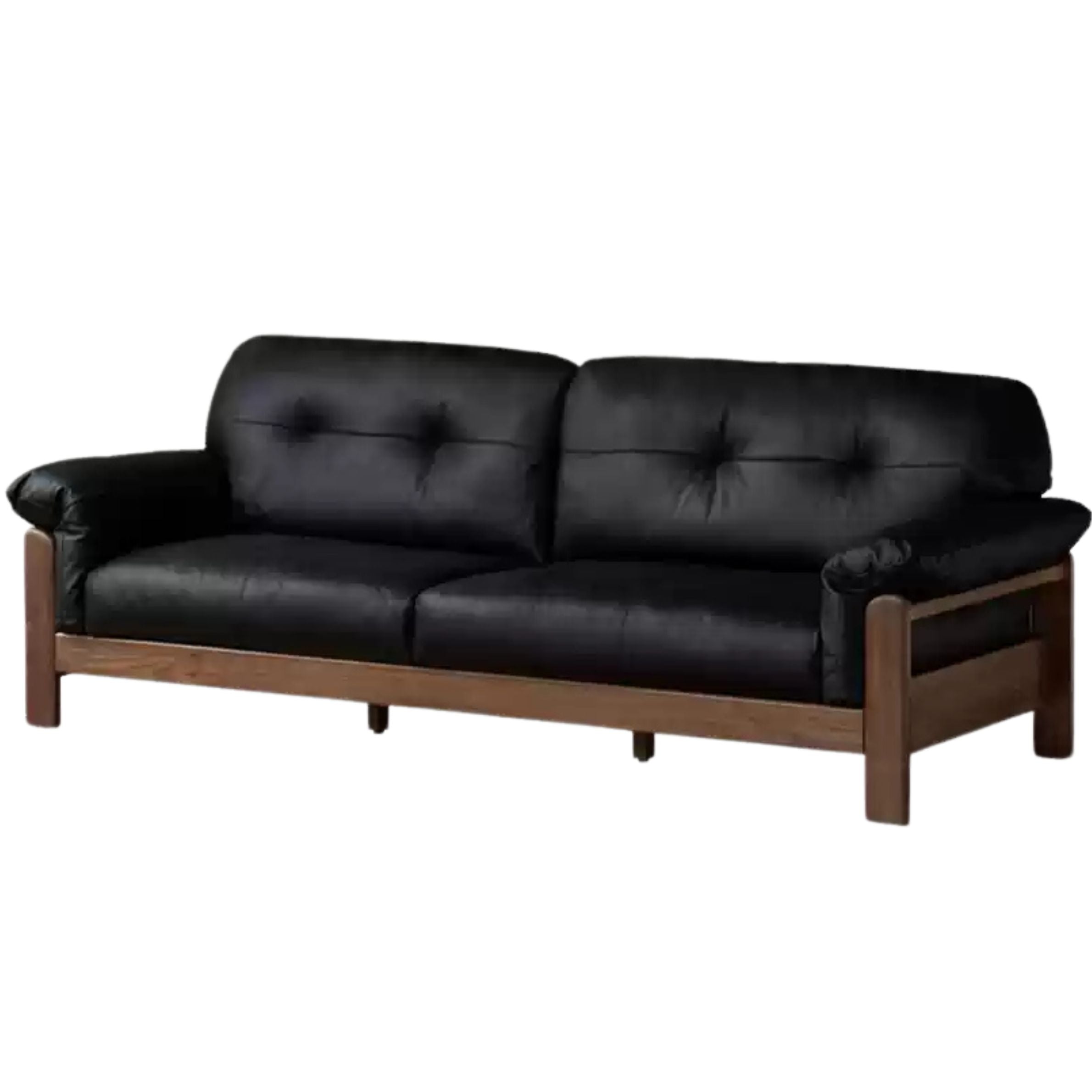 Black Walnut, Ash Solid Wood Modern Sofa