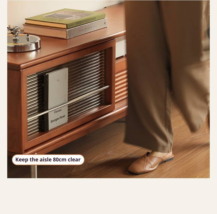 Poplar Solid Wood Bauhaus Style TV Cabinet