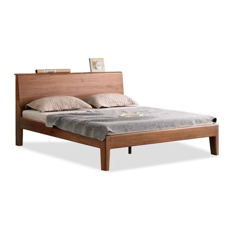 Black Walnut Solid wood bed Nordic modern