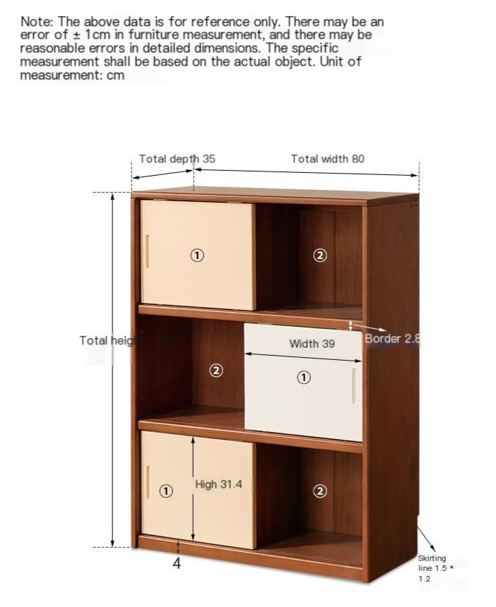Poplar Solid Wood Bauhaus Side Cabinet