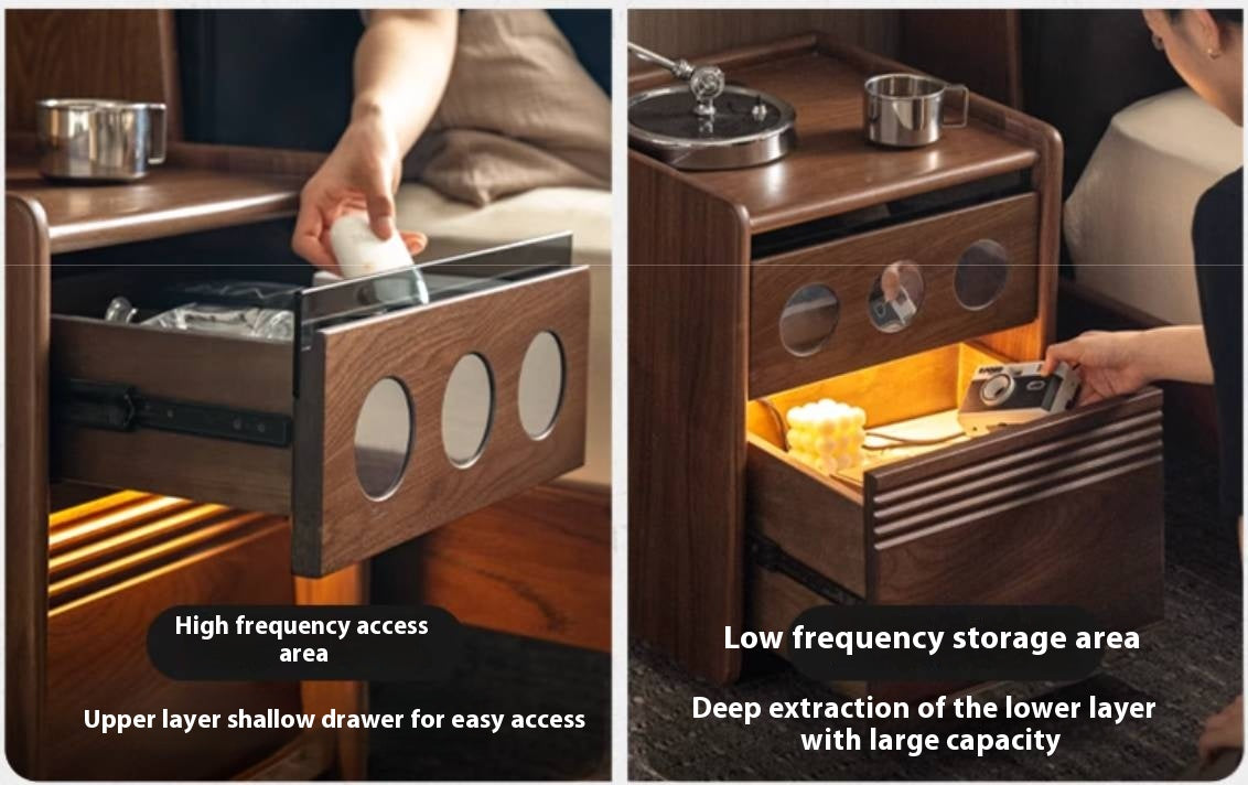 Black Walnut, Cherry, Ash, Poplar Solid Wood Nightstand