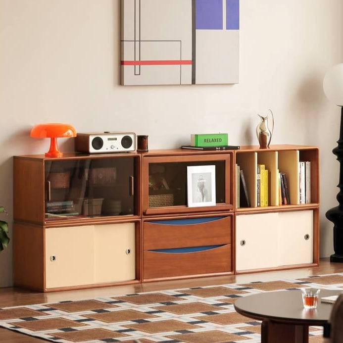 Poplar Solid Wood Ancient Style TV Stand Combination.