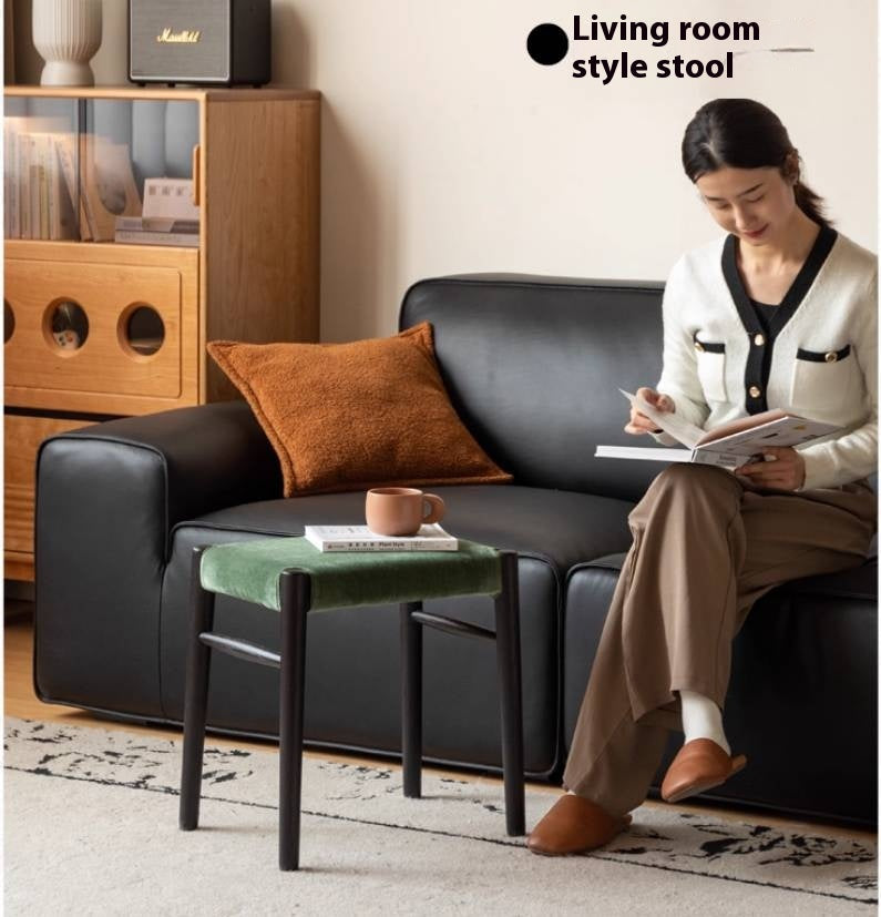 Cherry, Oak Solid Wood Retro Makeup Stool