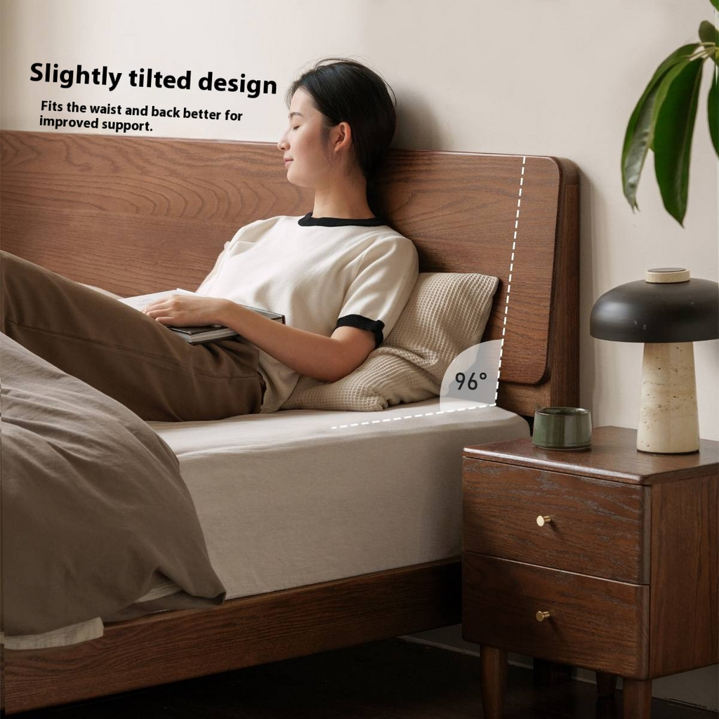 Oak Solid Wood Bed Modern