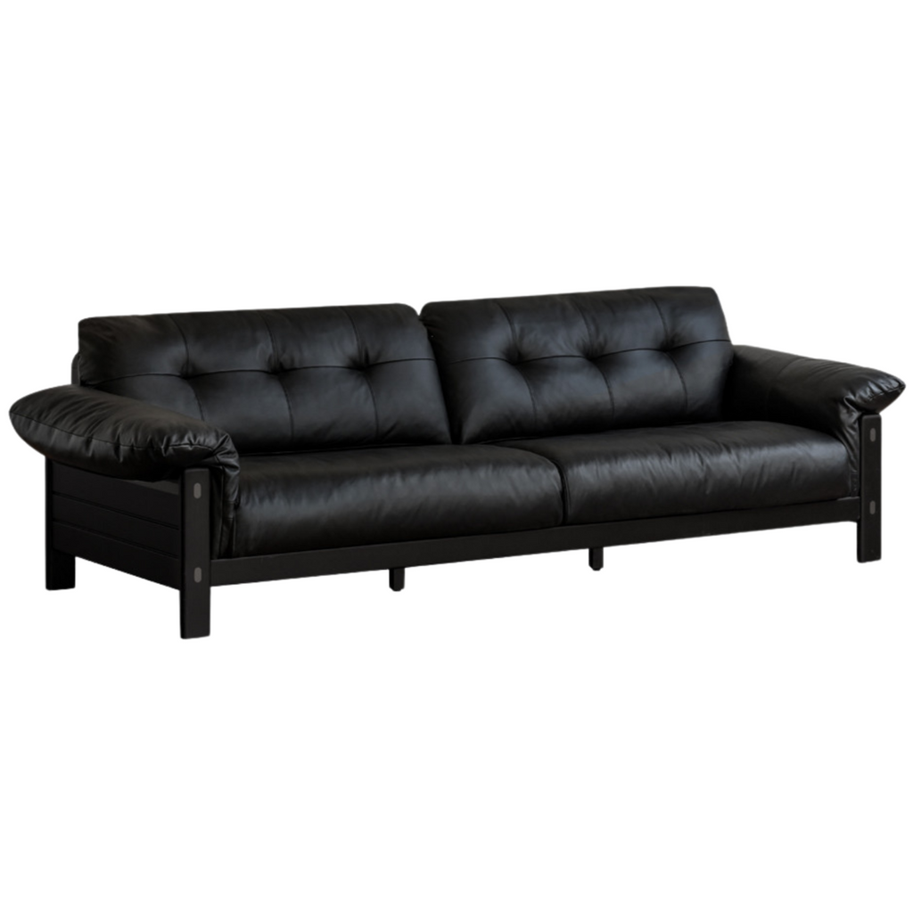 Ash Solid Wood Fabric, Leather Sofa