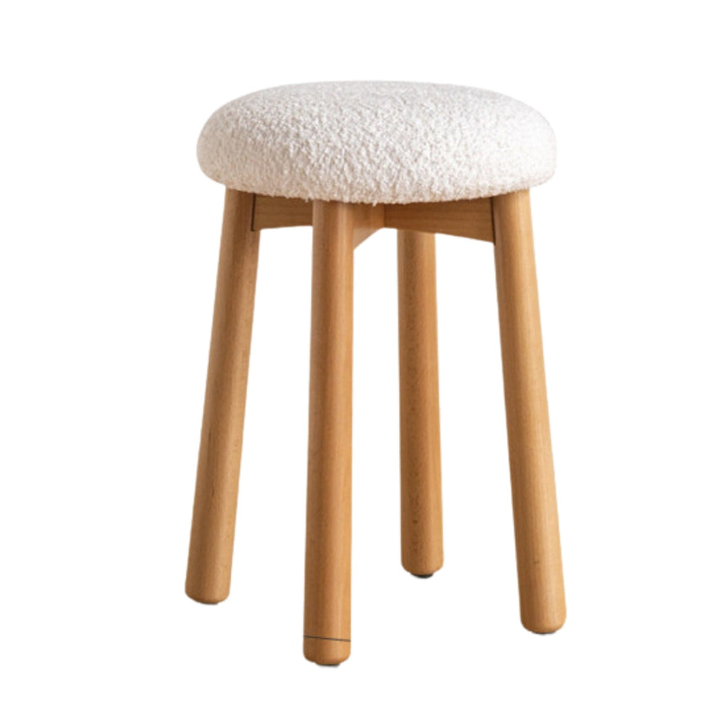 Solid Rubberwood Modern Soft Makeup Stool