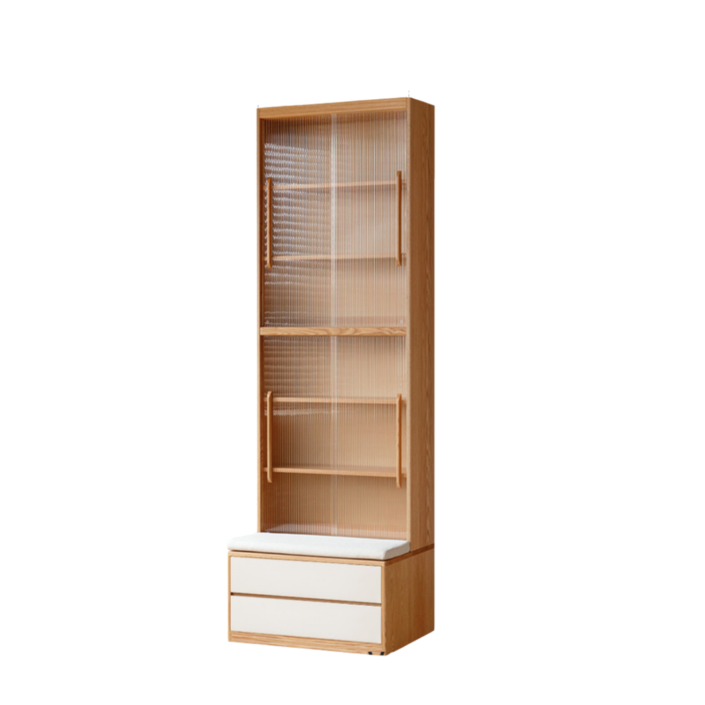 Oak Solid Wood Cream Style Study  Bookcase