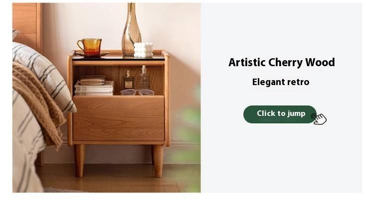 Ash, Cherry, Black walnut, Poplar, Solid Rubberwood Modern Nightstand.