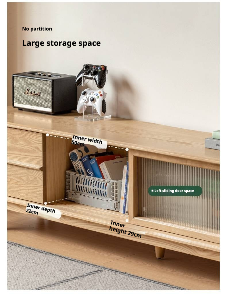 Ash Solid Wood Modern Style TV Stand