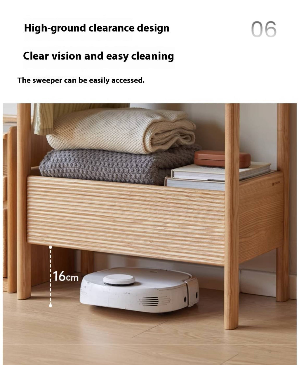 Ash Solid Wood Modern Style Hanger With Storage