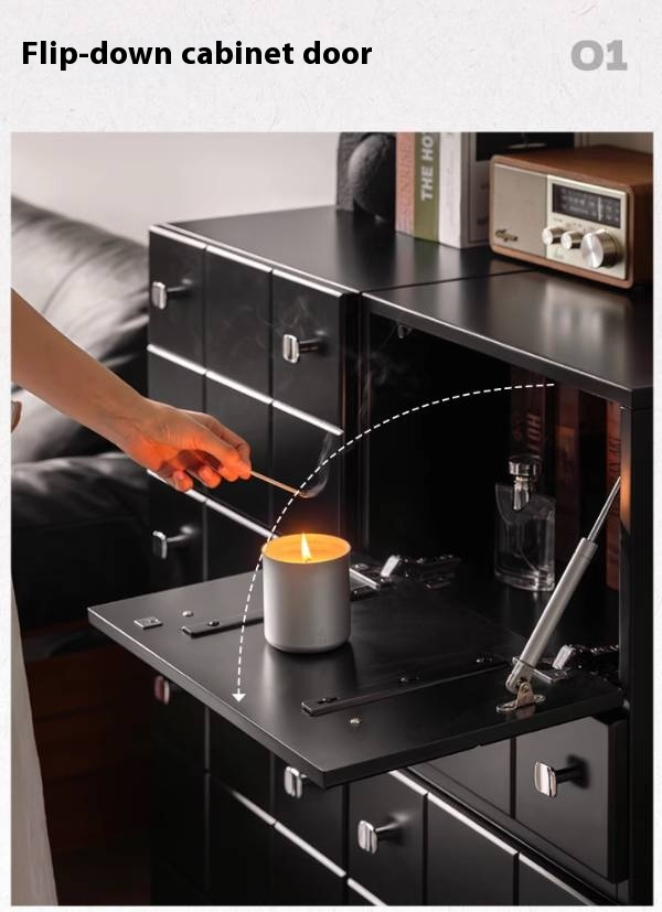 Solid Rubberwood Modern Modular Drawer Cabinet