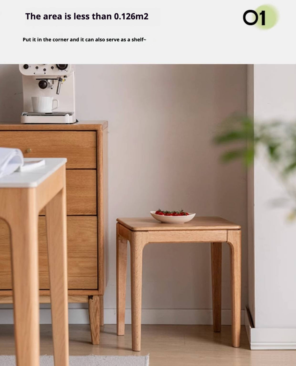 Oak, Ash, Black walnut Solid Wood Modern Style Stool