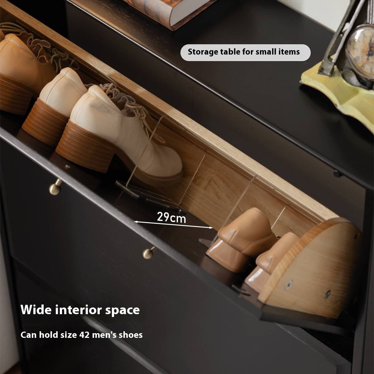 Oak Solid Wood American Retro Style Shoe Cabinet