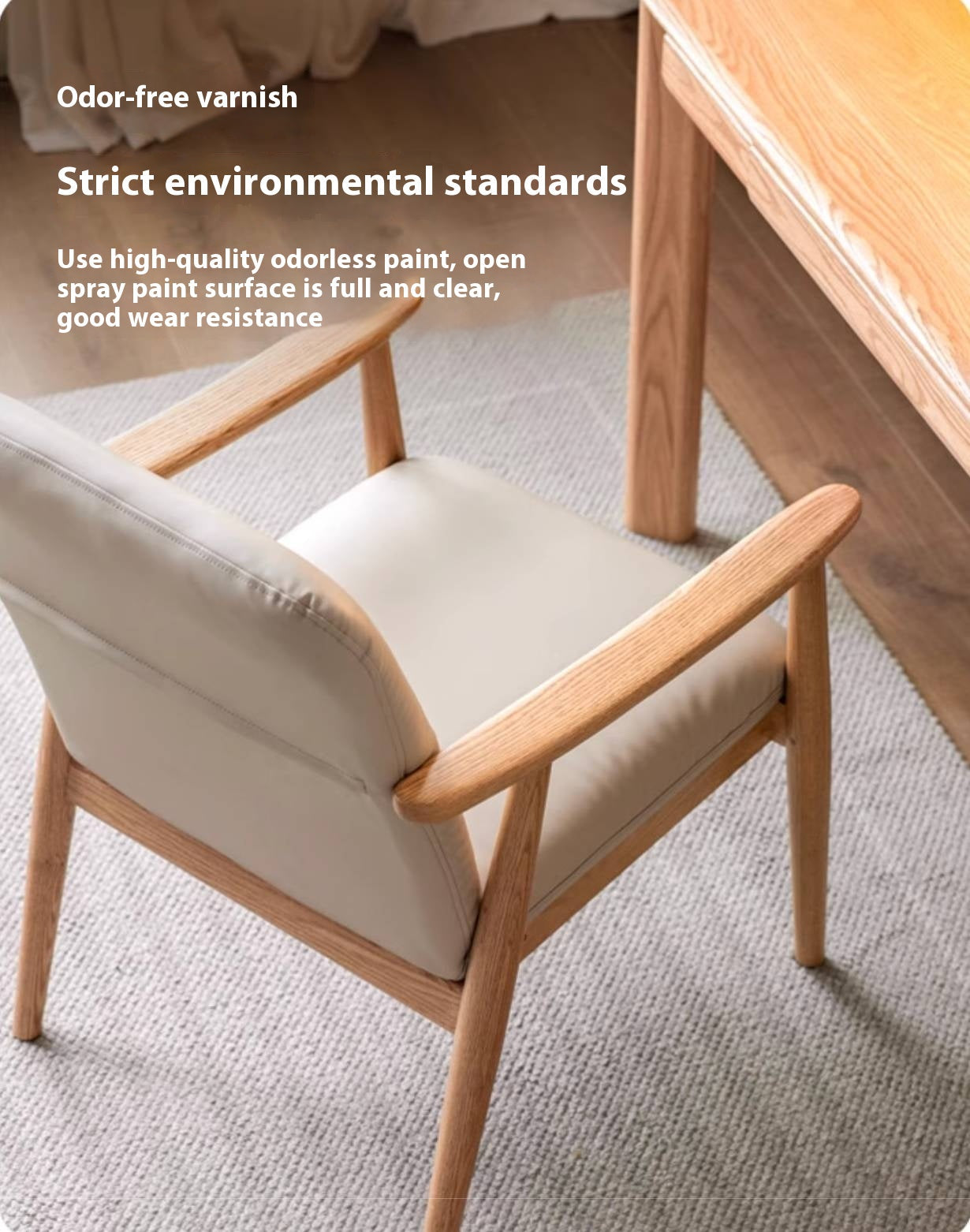 Oak Solid Wood Modern Minimalist Style Leisure Armchair