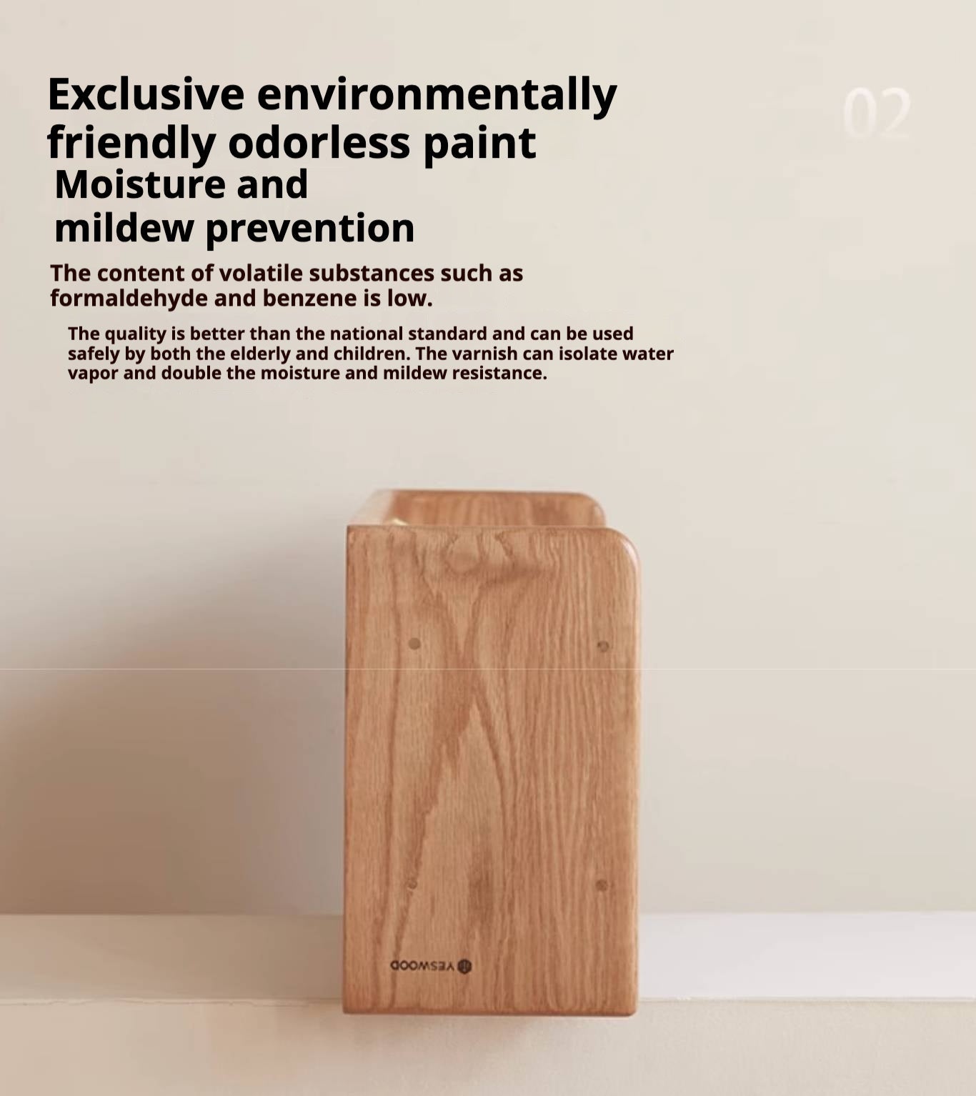 Oak Solid Wood Modern Style Wall Cabinet