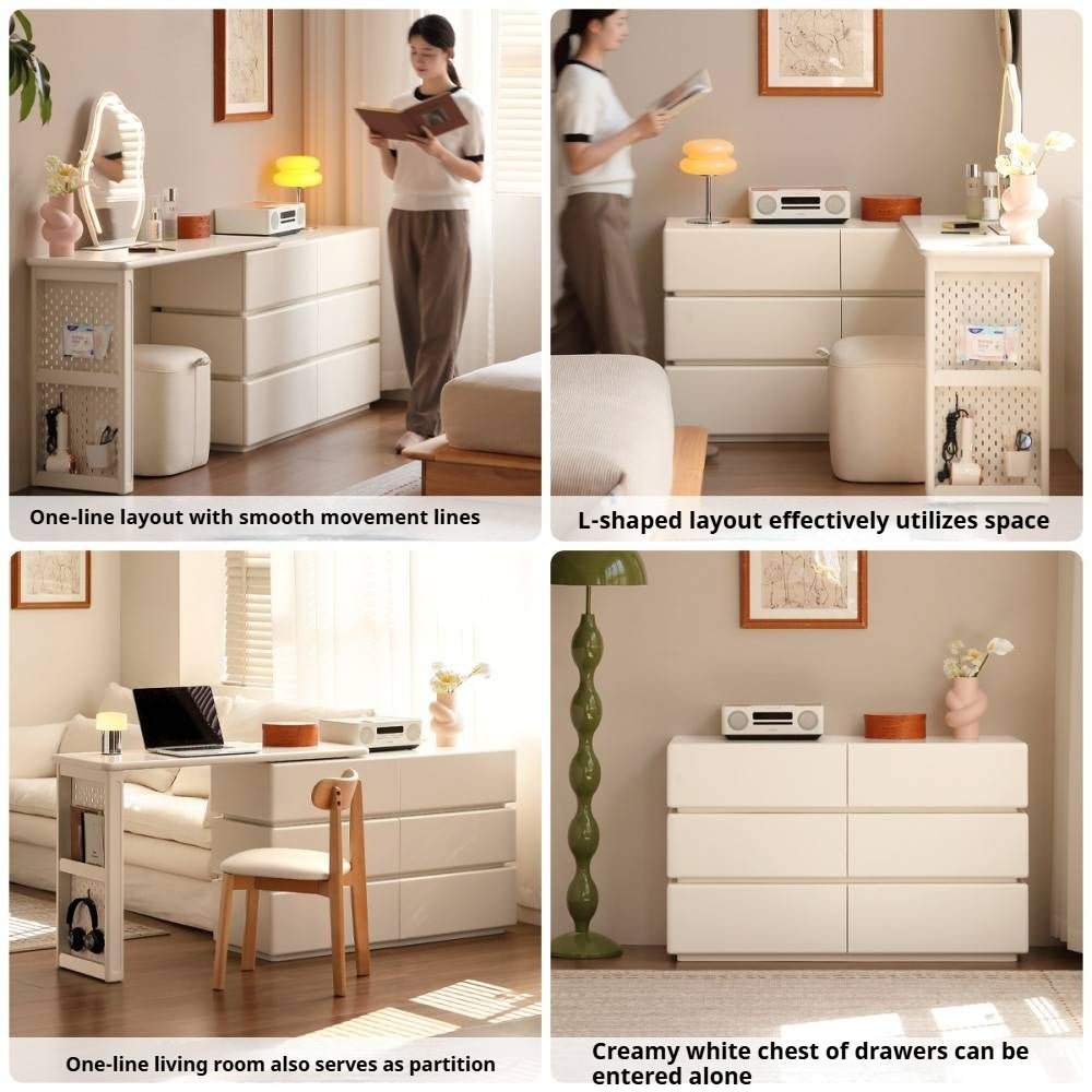 Solid Rubberwood Modern Dressing Table