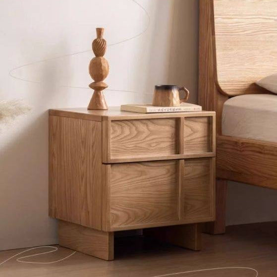 Ash Solid Wood Wabi-Sabi Style Nightstand