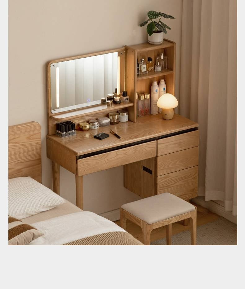 Ash Solid Wood Multifunctional Modern Dressing Table