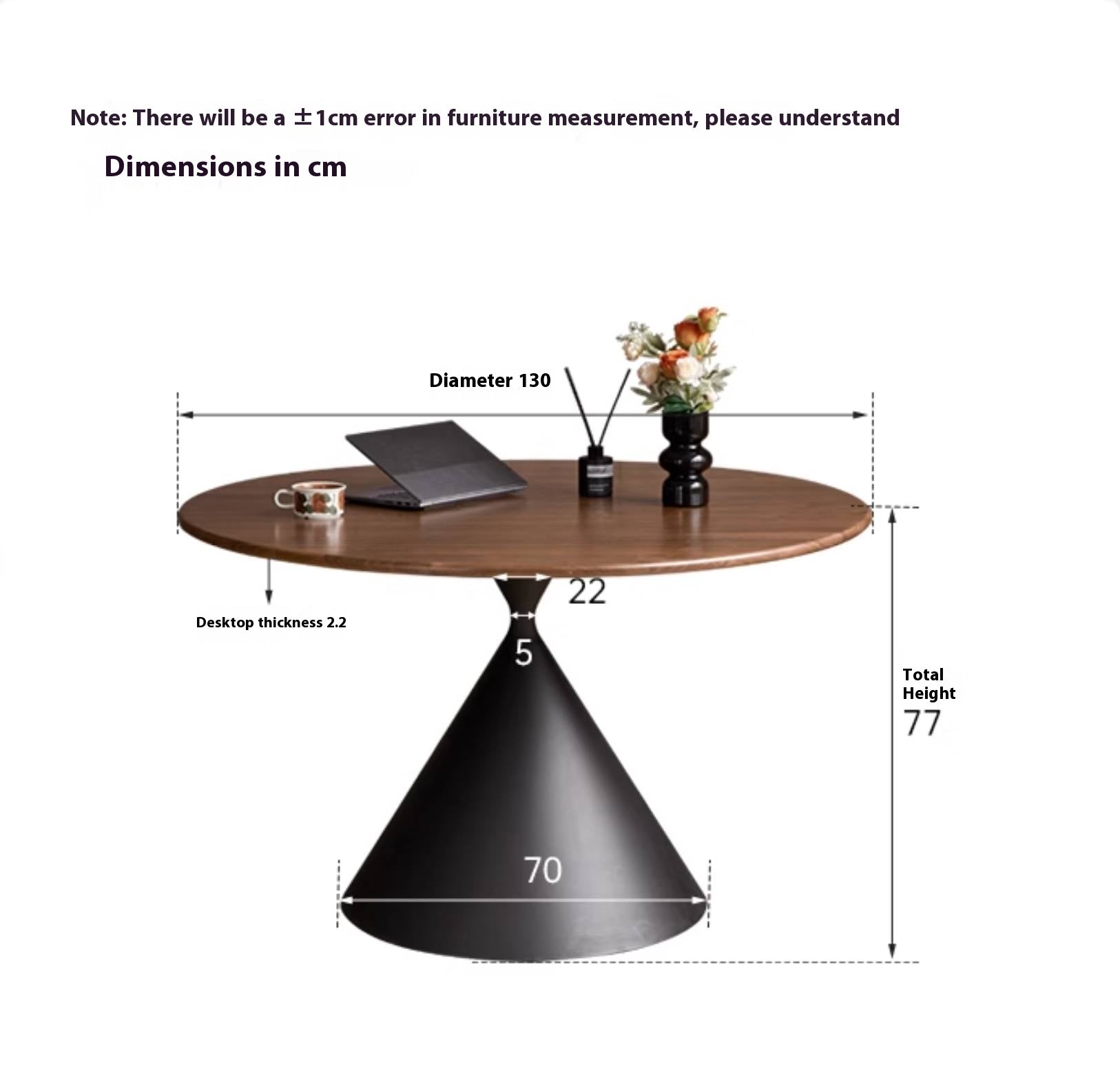 Black Walnut Solid Wood Light Luxury Style Dining Table