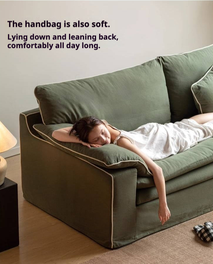 Cotton and Linen Sofa Wabi Sabi Style