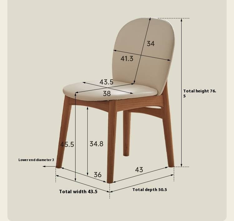 Black Walnut, Cherry Solid Wood Makeup Light Luxury Style Chair