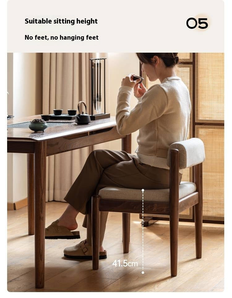 Black Walnut, Oak Solid Wood Tea Chair