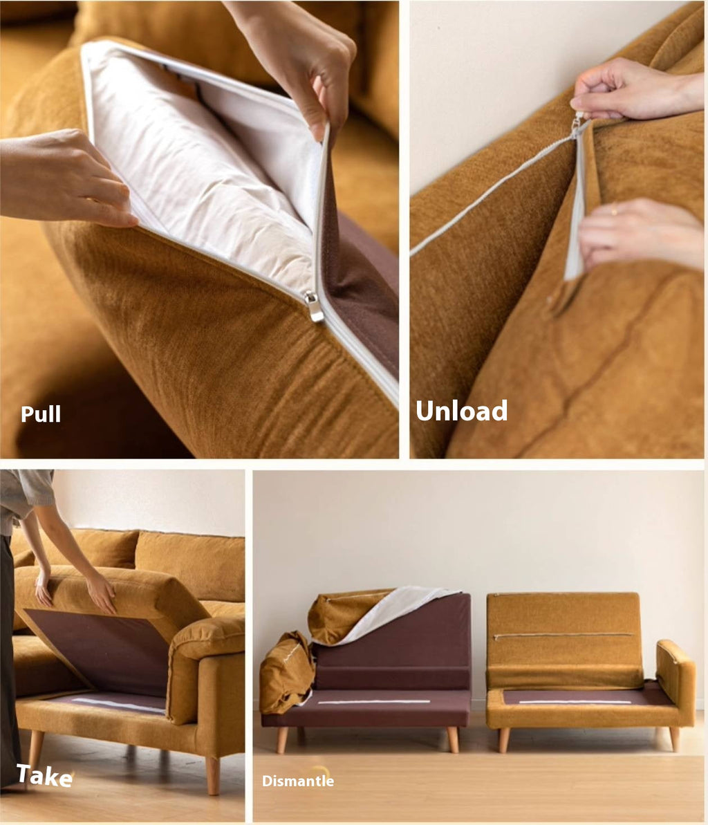 Fabric Sofa Simple High Backrest-