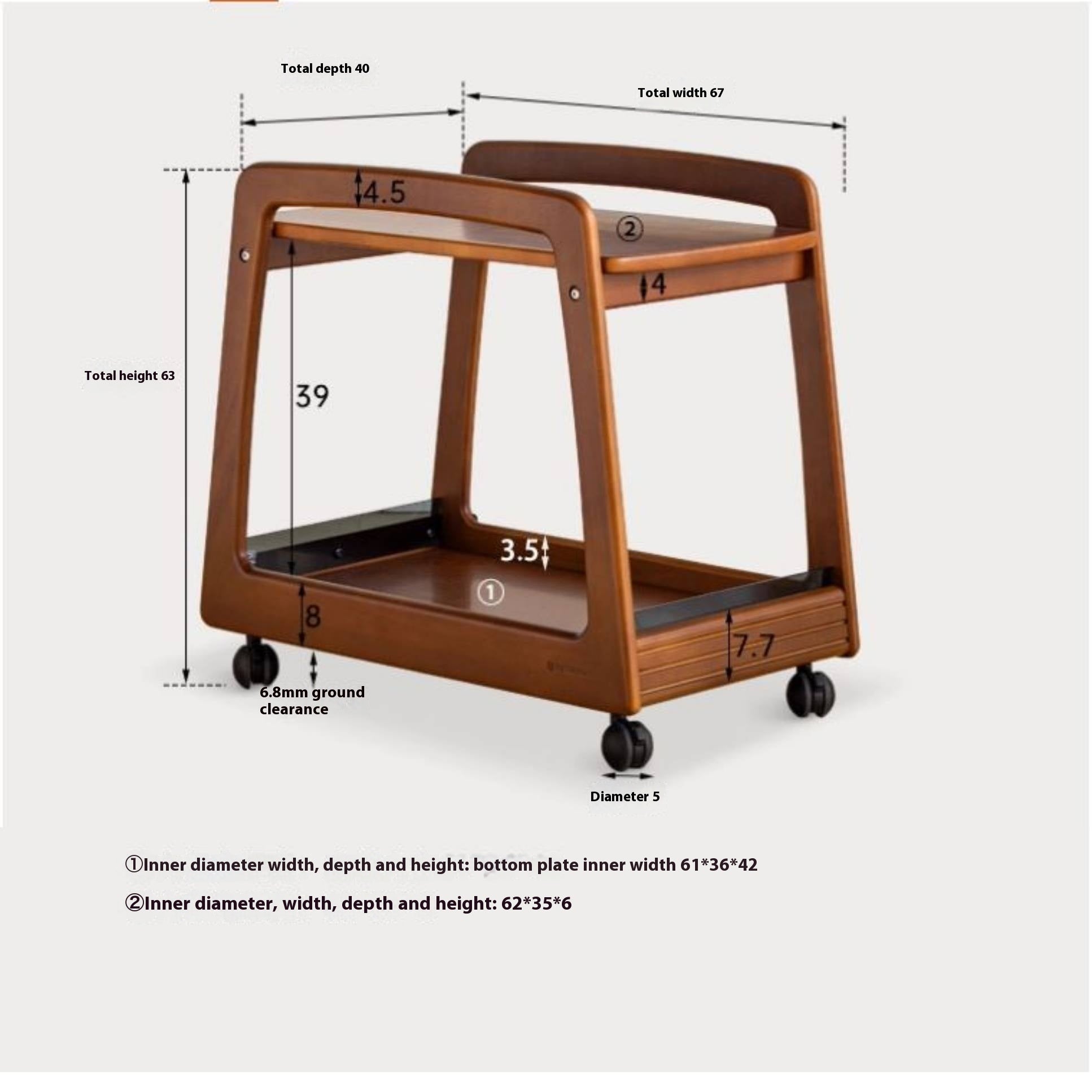 Poplar Solid Wood Antique Style Tea Table