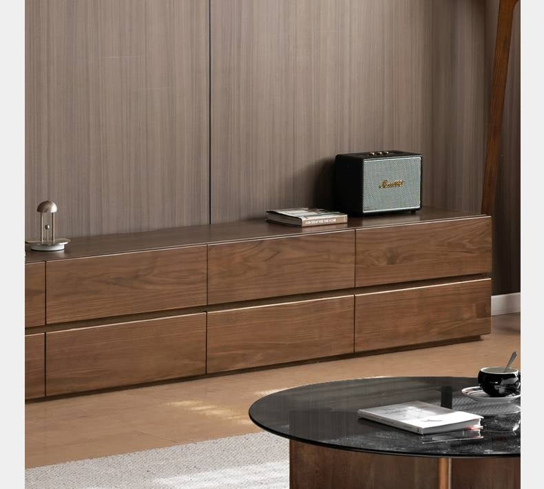 Black Walnut Solid Italian Light Luxury TV Stand