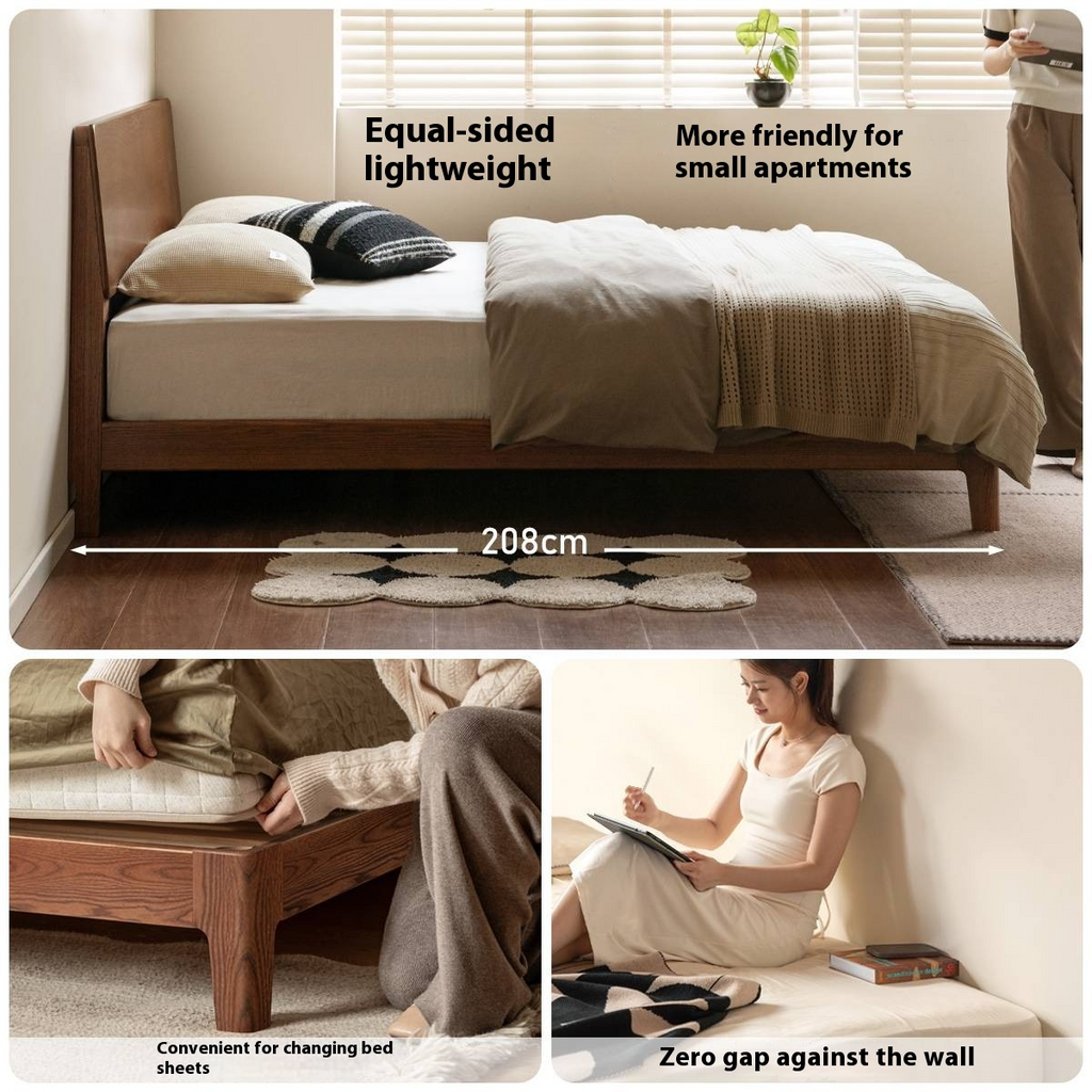 Oak Solid Wood Bed Modern