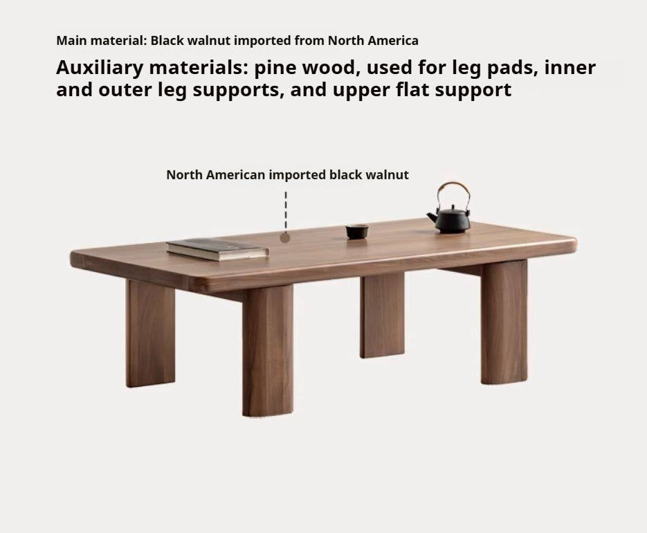 Black Walnut Solid Wood Wabi-Sabi Style Tea Table