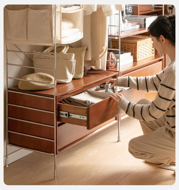 Poplar Solid Wood Retro Shelf Bookshelf