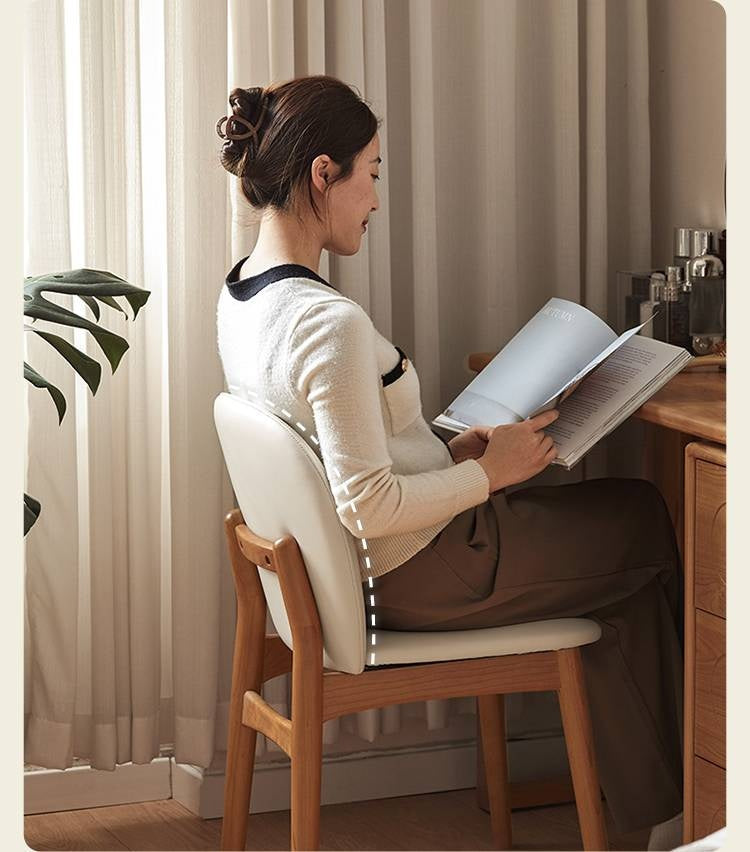 Black Walnut, Cherry Solid Wood Makeup Light Luxury Style Chair