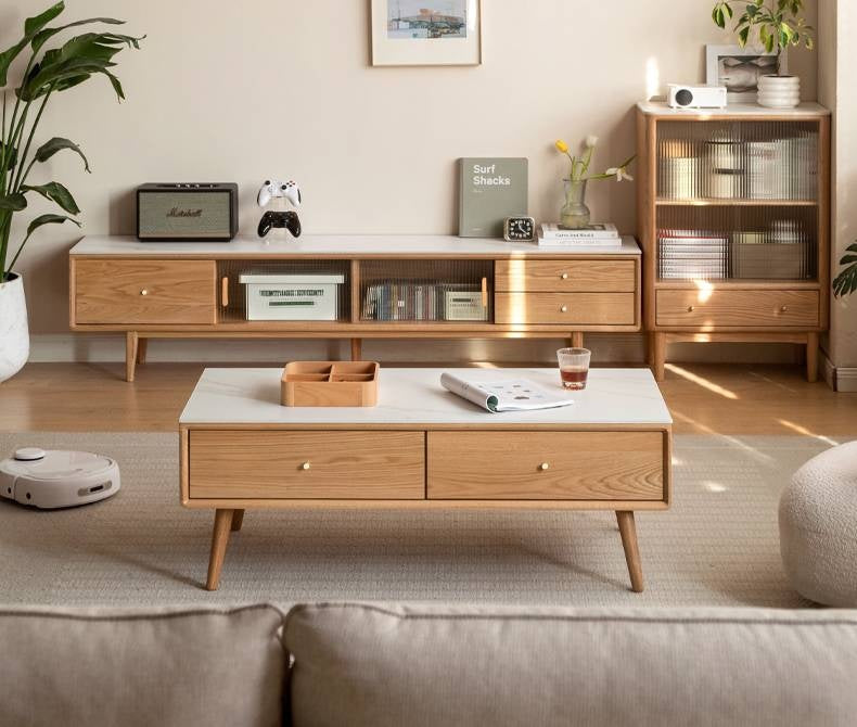 Oak Solid Wood Modern TV Cabinet