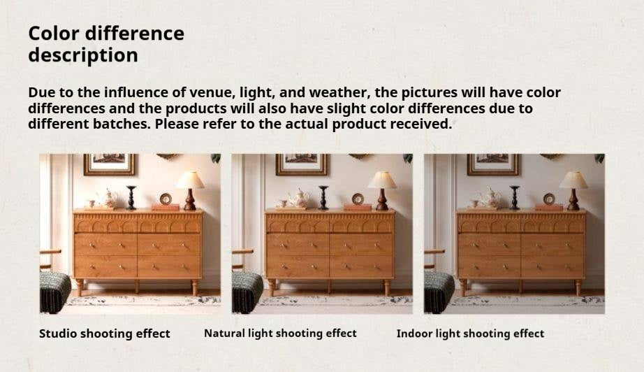 Cherry Solid Wood French Retro Bucket Cabinet