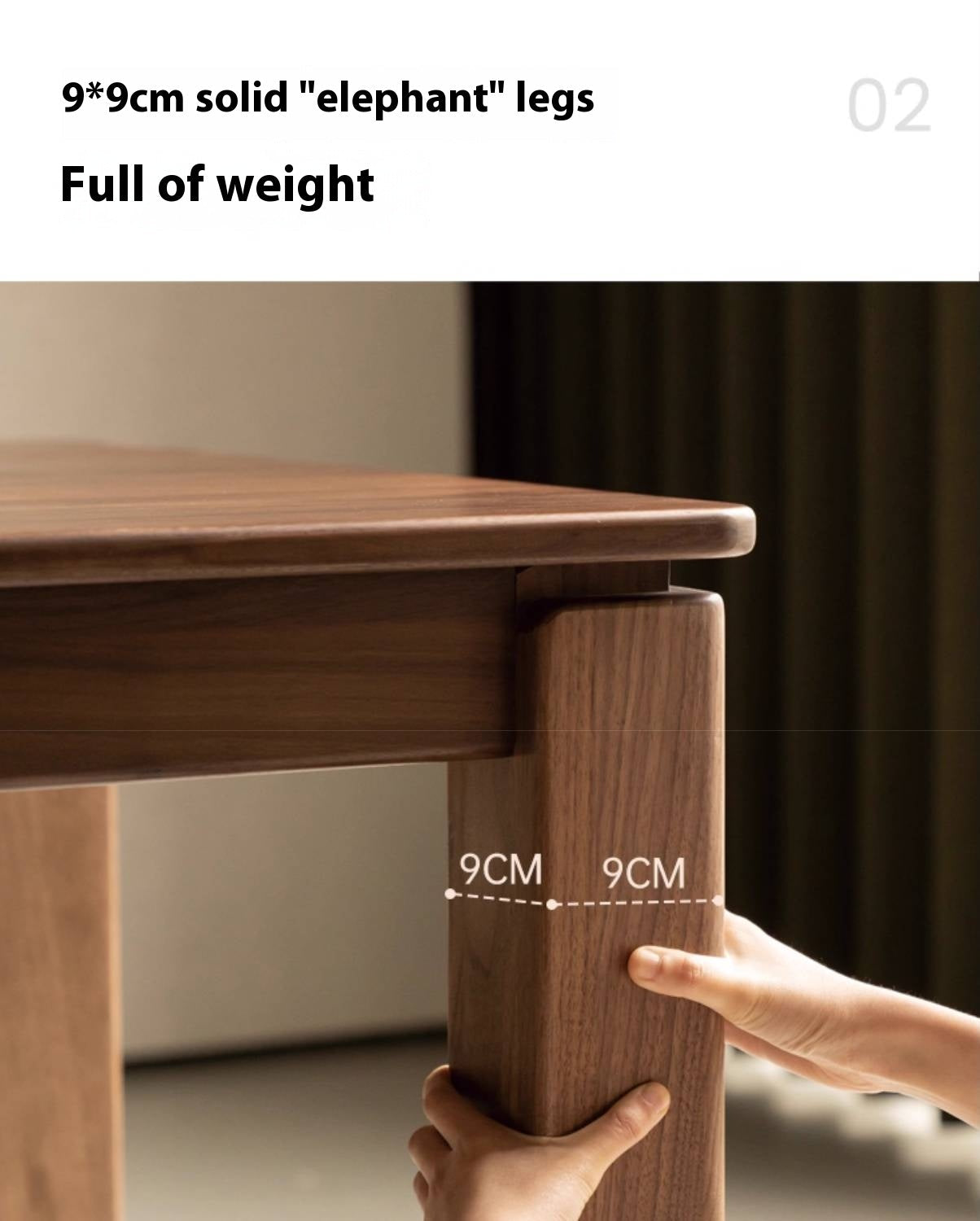 Black Walnut, Ash, Oak Solid Wood Large Board Dining Table